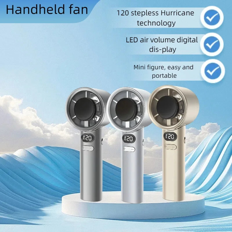 Portable Fan 120-Speed Digital Display Ice Cooling Tech Stylish Semiconductor Condensation Mini Personal Fan for Home, Office