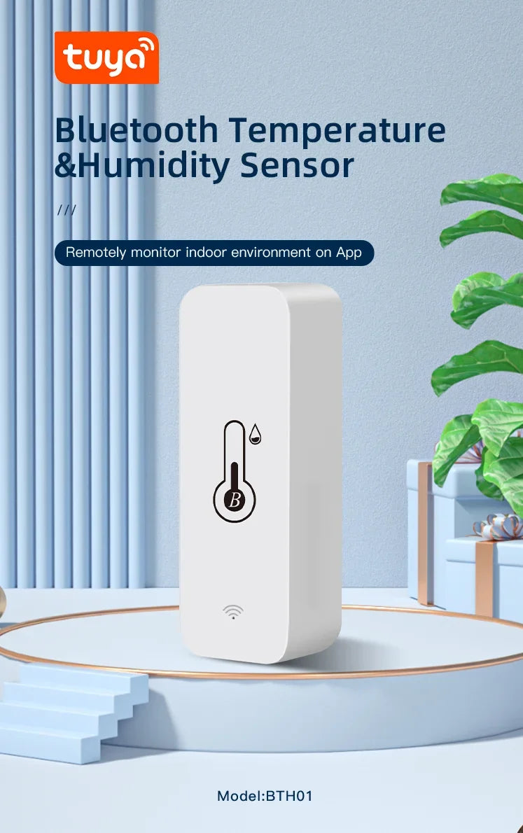 Tuya Smart Temperature and Humidity Sensor with Bluetooth Control - Smarsty