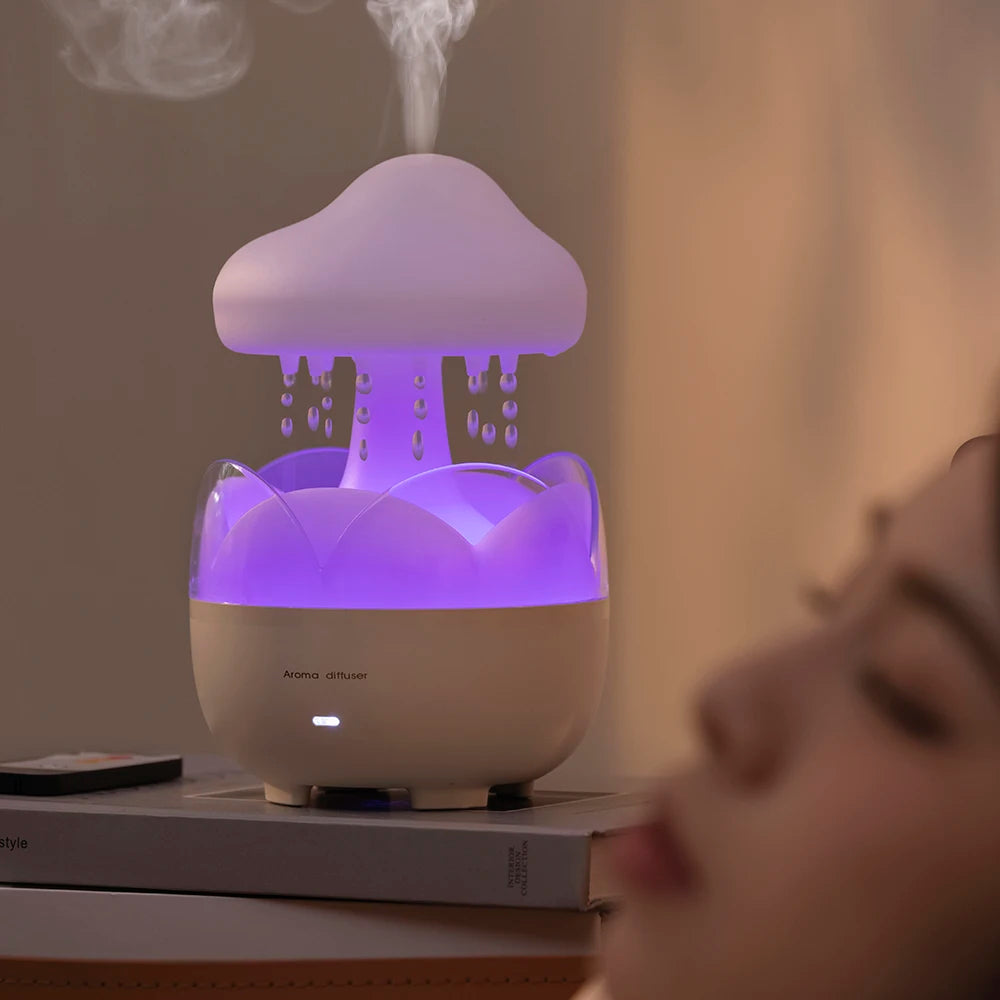Mushroom Rain Humidifier and Aroma Diffuser with Colorful Night Lights - Smarsty