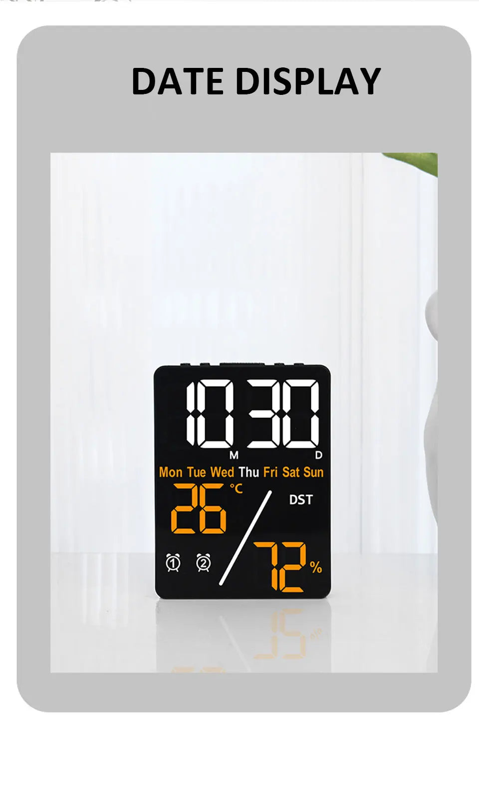 Multifunctional Digital Alarm Clock with Humidity Display - Smarsty