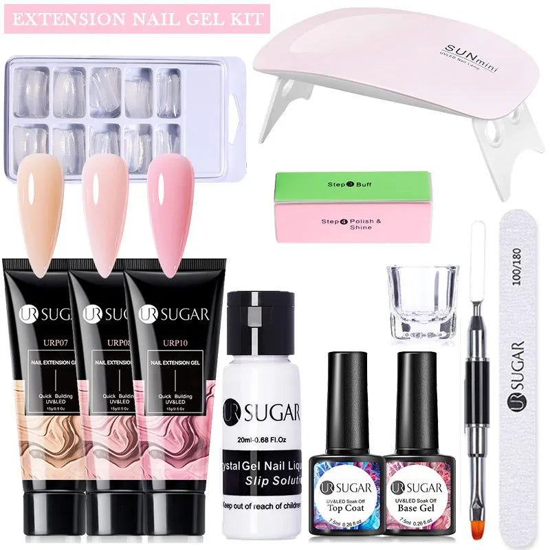 Nude Glitter Gel Nail Polish Kit for Long-Lasting Manicure - Smarsty