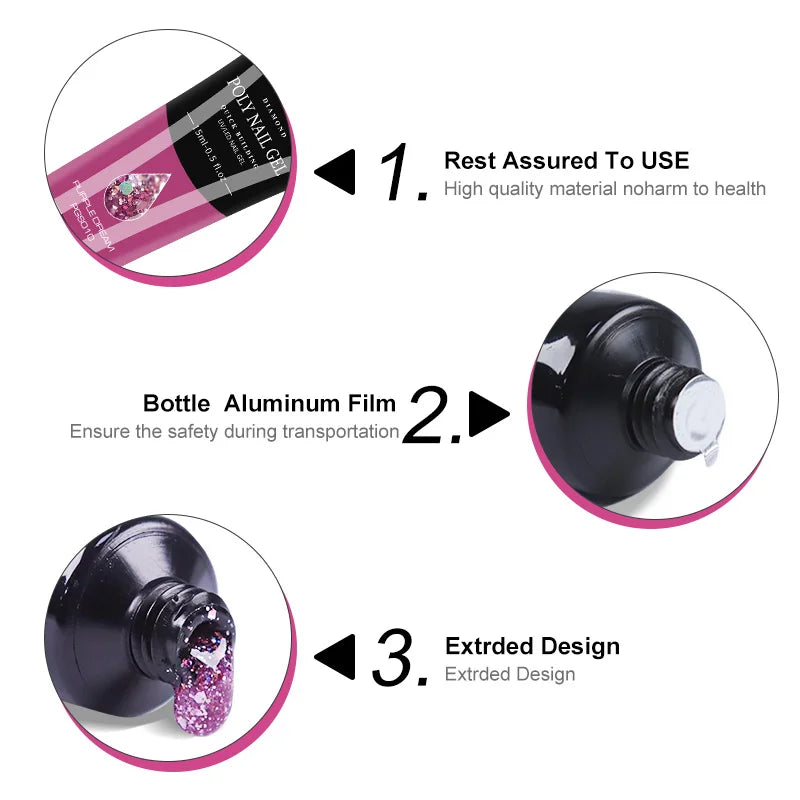 15ml Nail Gel Kit for Quick Extensions and Art - Smarsty