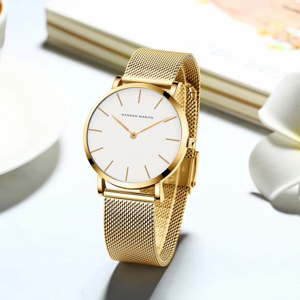 Rose Gold Women's Bracelet Watch with Japan Quartz Movement - Smarsty