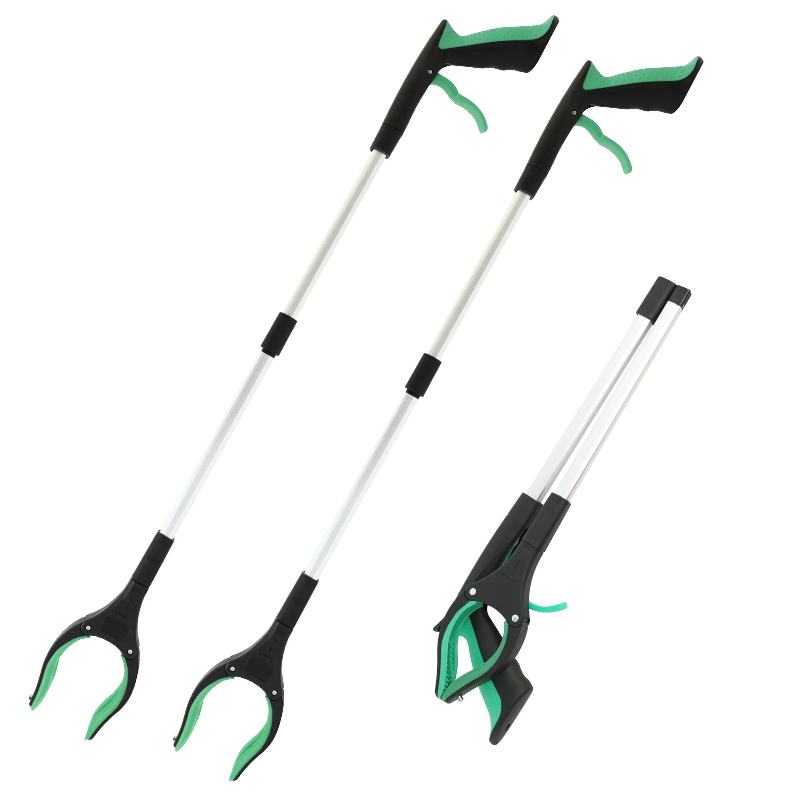 2-Pack Foldable Garbage Clip Litter Reachers Pickers Gripper Extender Hand Tools Environmental Sanitation Garbage Collector
