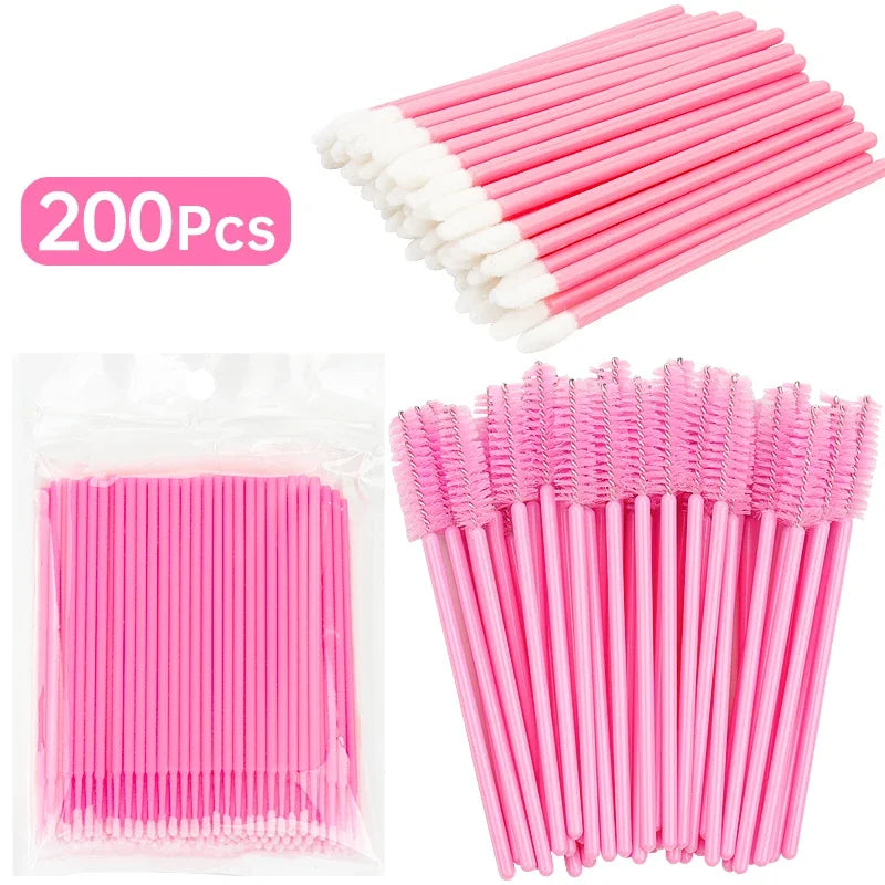 200 Pcs Disposable Makeup Brushes for Eyelash and Lip Application - Smarsty