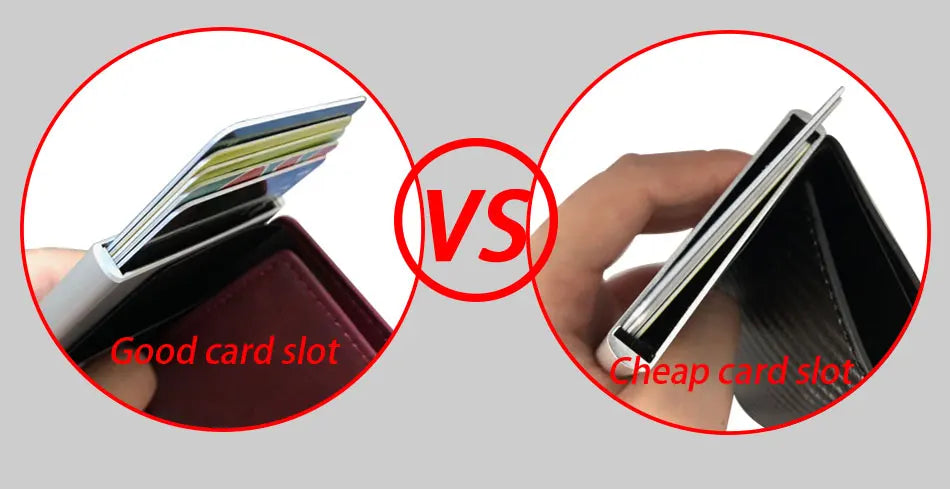 Carbon Fiber Credit Card Holder Wallet Men Rfid Smart Metal Thin Slim Pop Up Minimalist Wallet Small Black Purse Metal Vallet