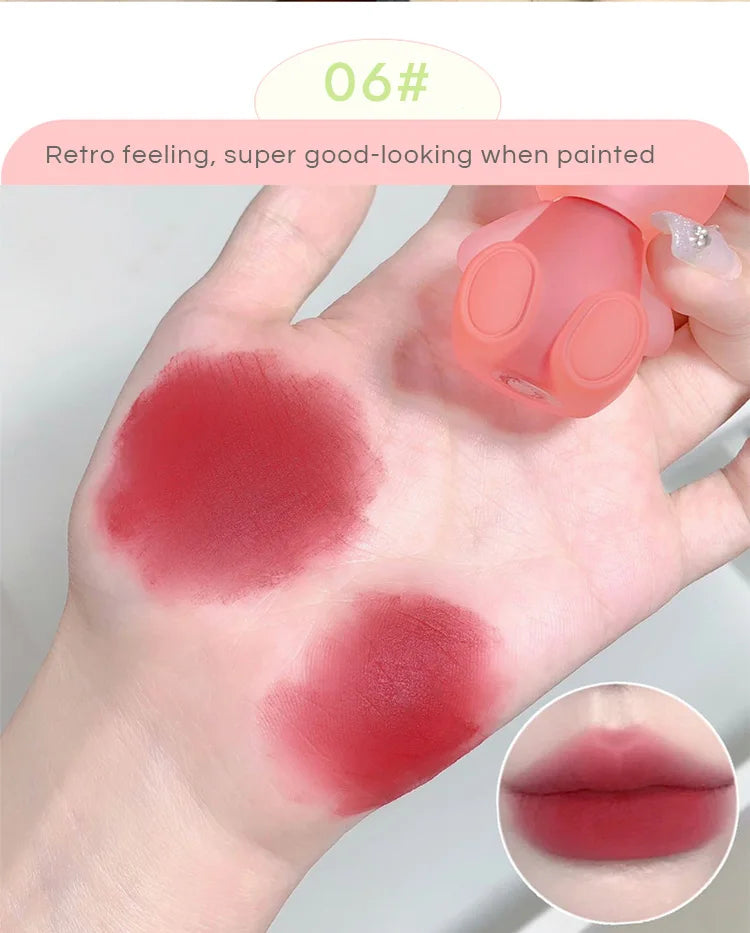 Gege Bear Rabbit Matte Velvet Lip Glaze Long Lasting Moisture - Smarsty