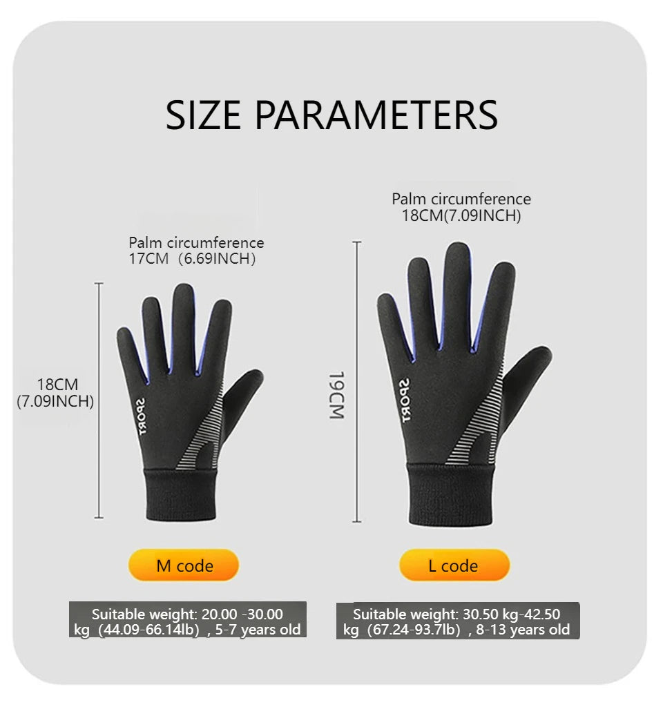 NOFOXO Winter Kids Warm Gloves Water-resistant Sports Gloves Thick Plush Lining Cold Weather Childrens Cycling Gloves Boys Girls