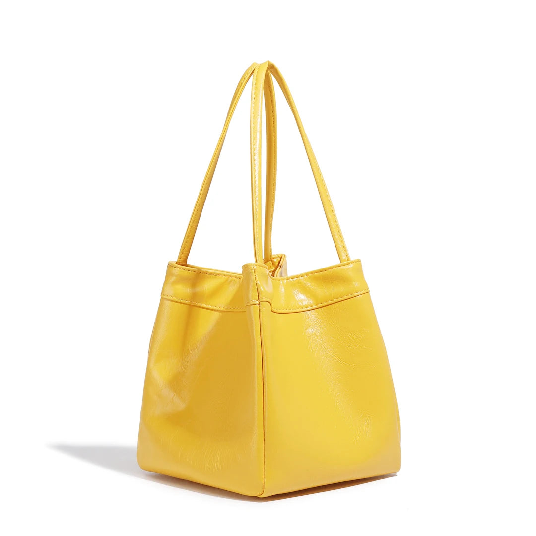 Bucket Bag For Women Silvery Pu Lunch Box Versatile Chic - Smarsty