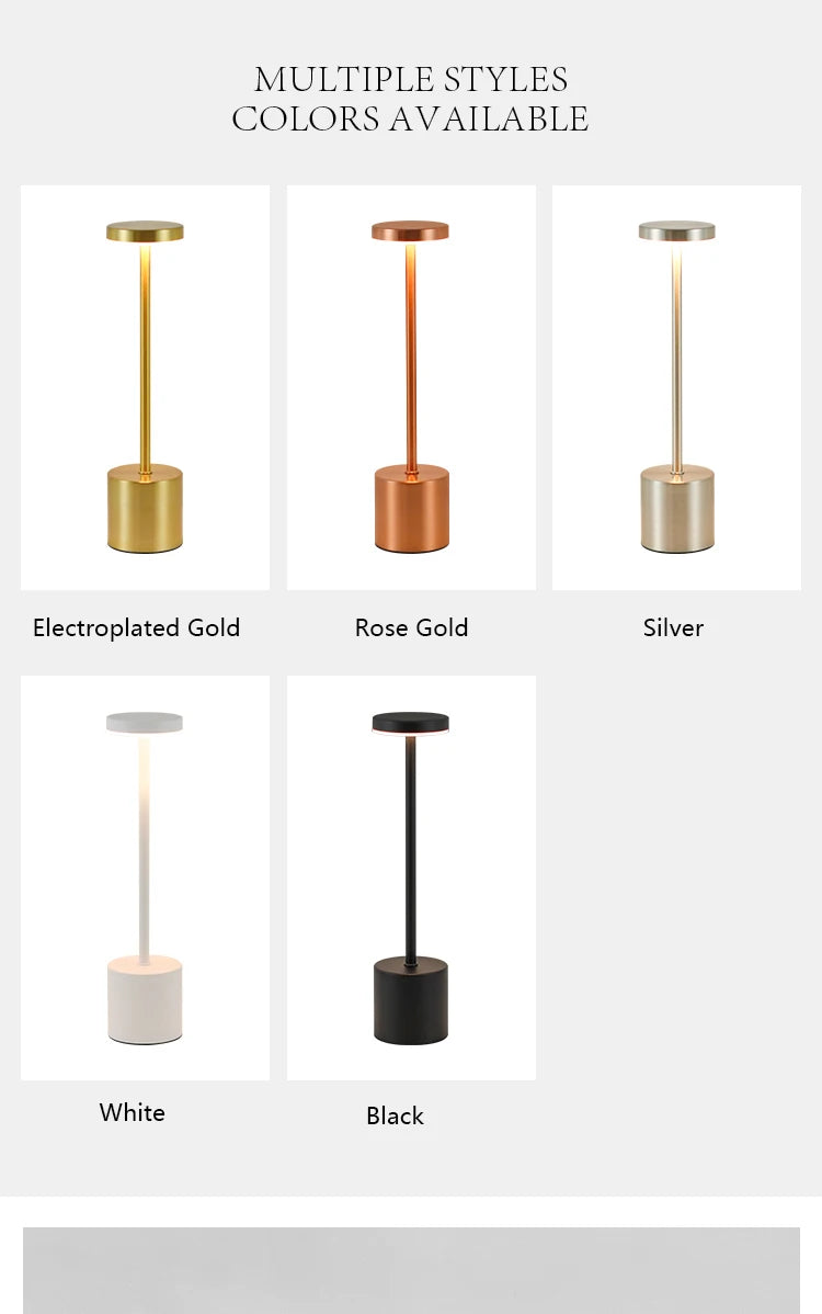 Rechargeable Touch Sensor LED Table Lamp with Adjustable Colors - Smarsty