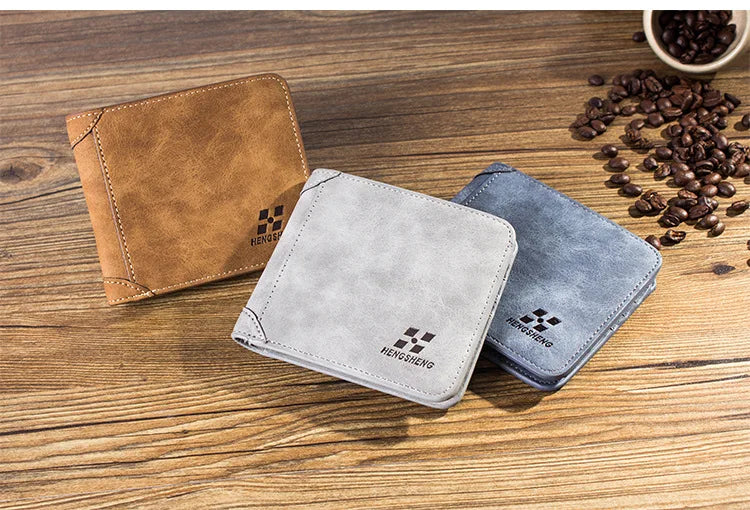 Men's Wallet Leather Billfold Slim Hipster Cowhide Credit Card/ID Holders Inserts Coin Purses Luxury Business Foldable Wallet - Smarsty