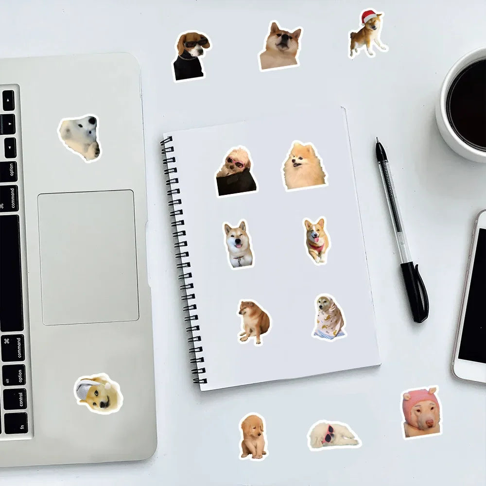 10/50/100pcs Funny Dog Stickers Cartoon Cute Decals Toy Stationery Guitar Phone Bicycle Laptop Luggage Car Graffiti Kids Sticker - Smarsty