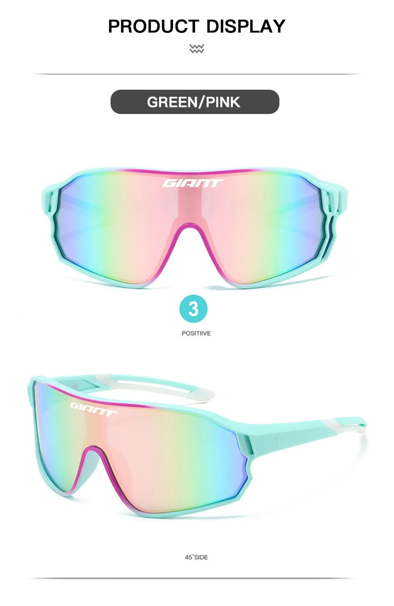 GIANT Top Seller Cycling Glasses UV400 Anti Fog REVO Lenses HD Clarity CE/ANSI Certified Cateye Design MTB/Road Bike man women