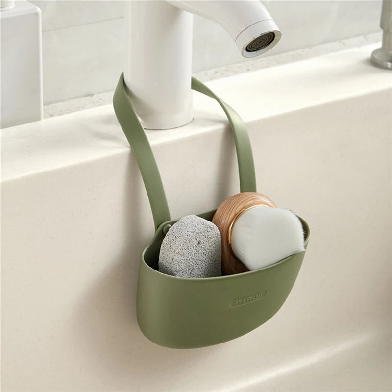 Kitchen Sink Holder Hanging Drain Basket Adjustable Drain Rack Soap Sponge Holder Faucet Holder Kitchen Accessories New by Smarsty