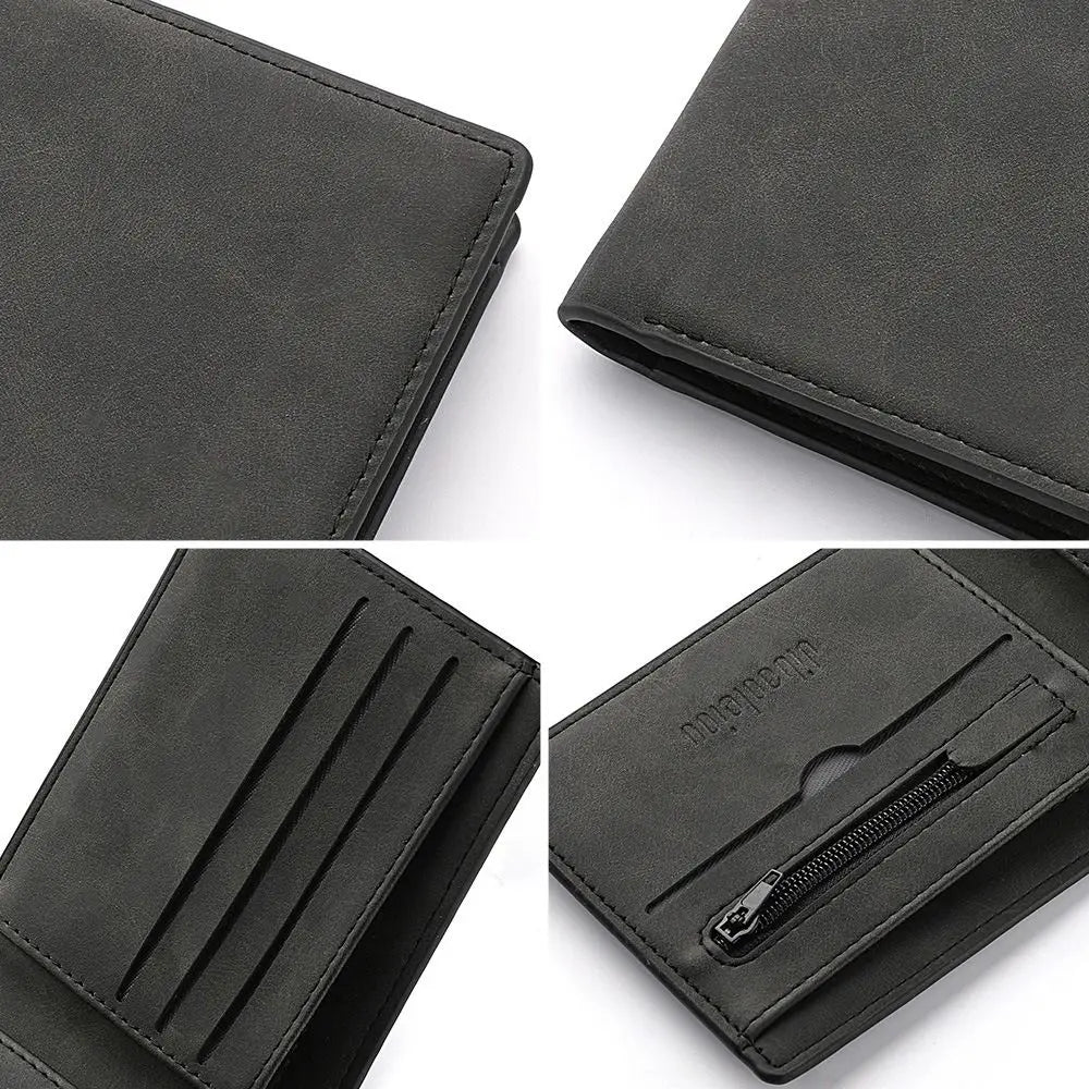 Multi-card Slot Men Wallet Fashion Folding Large-capacity Coin Purse PU Leather Short Purse - Smarsty