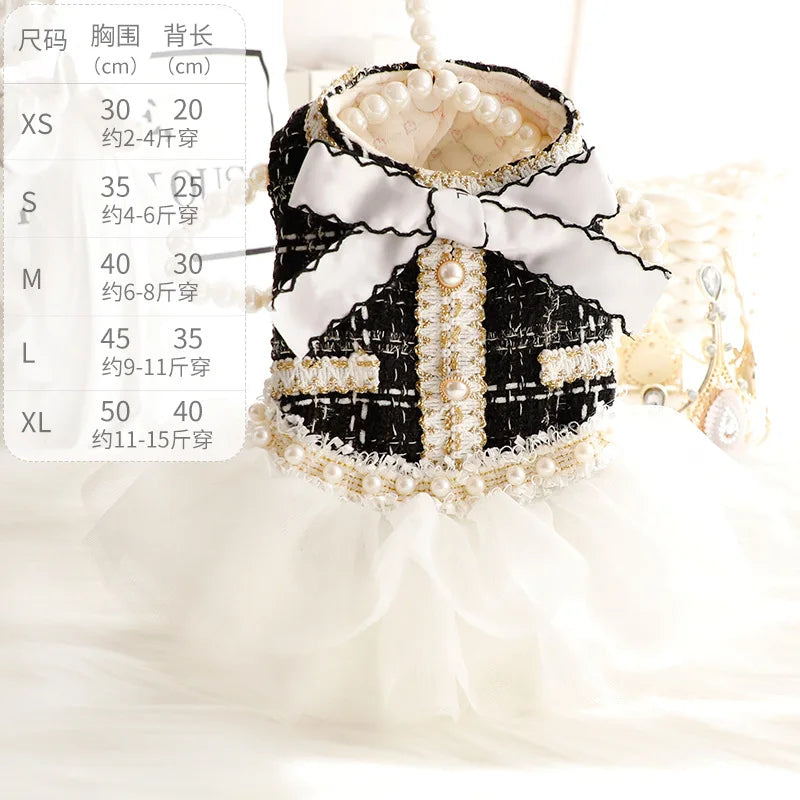 Luxury Cotton Dog Lace Dress with Tutu Skirt - Smarsty