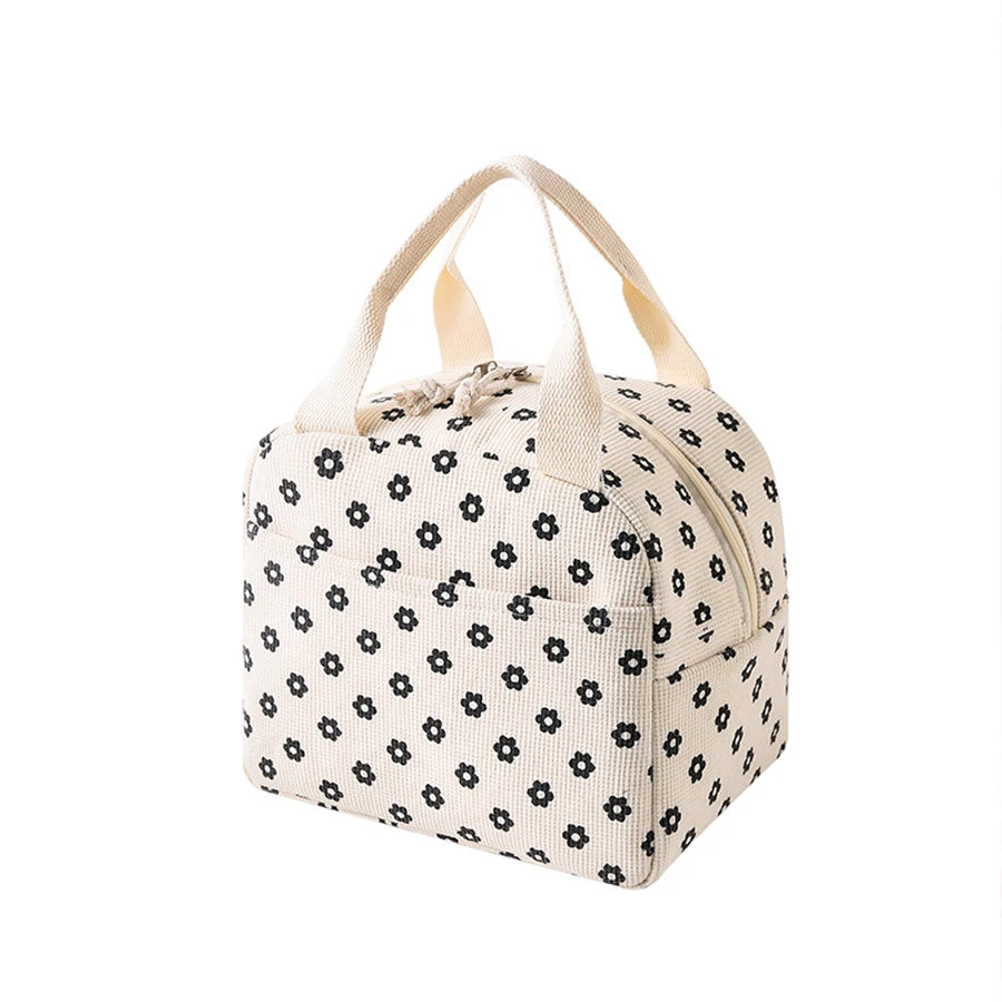 Floral Insulated Lunch Bag Portable Cooler For Office - Smarsty