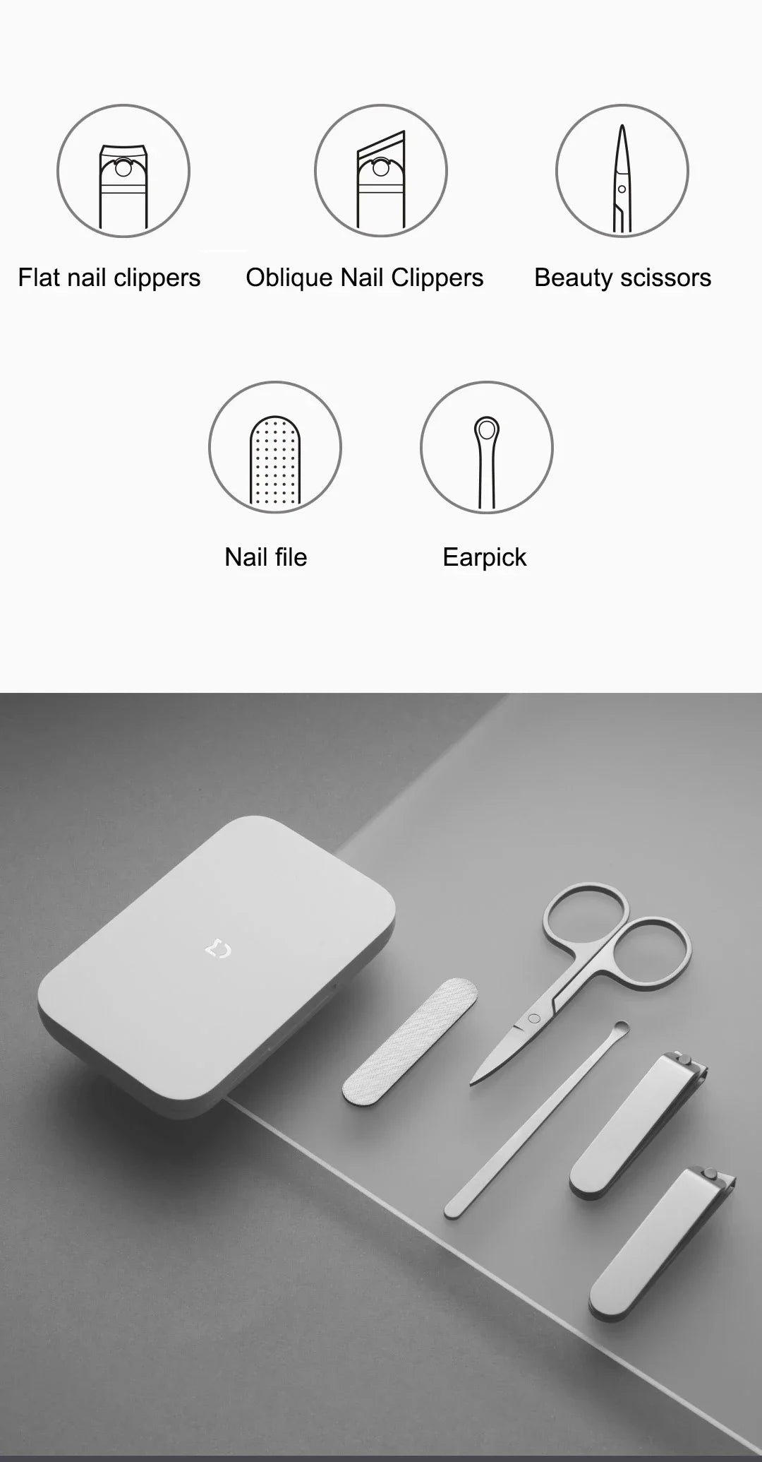 Xiaomi Mijia 5 in 1 Nail Clipper Tool Set - Smarsty