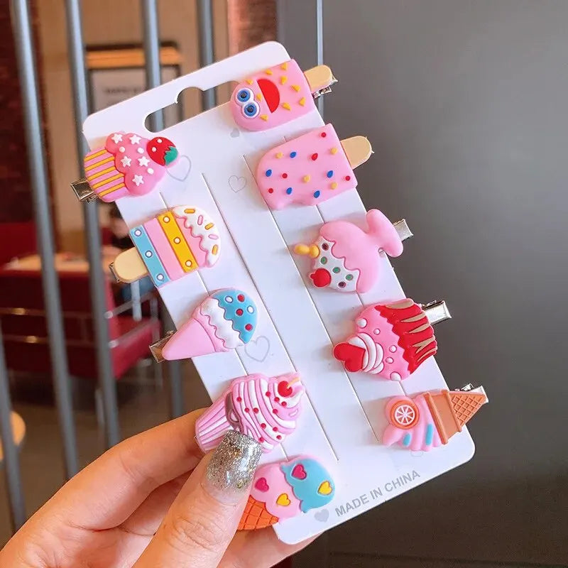 Cute Cartoon Unicorn Hair Clips Set for Girls - Smarsty