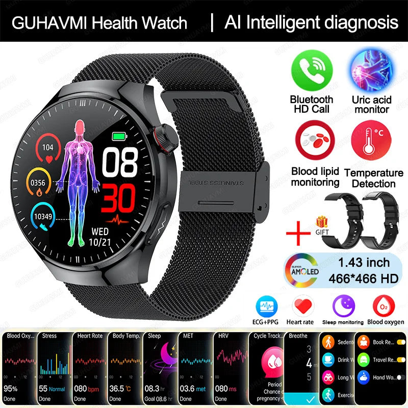 2025 Smart Health Watch with Blood Oxygen and ECG - Smarsty