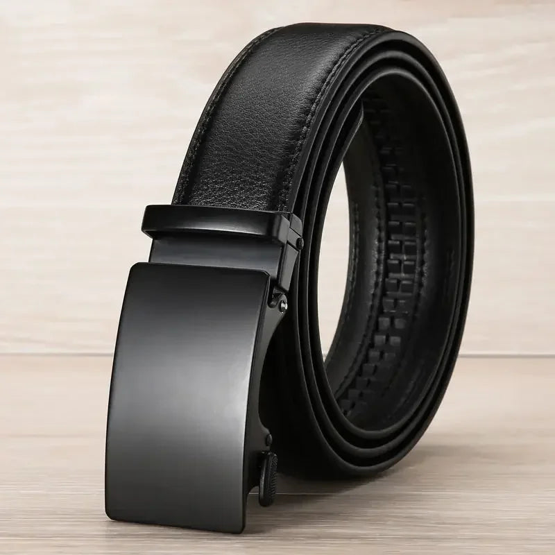 Automatic Buckle PU Leather Belt for Men Business Waist Strap - Smarsty