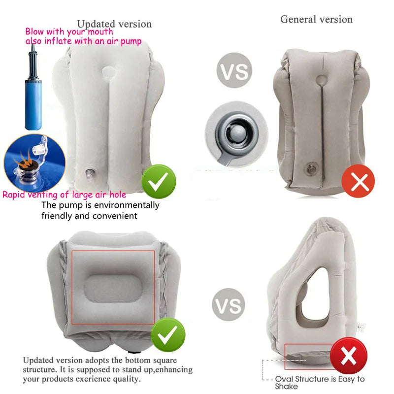 Portable Inflatable Travel Pillow for Ultimate Neck Support - Smarsty