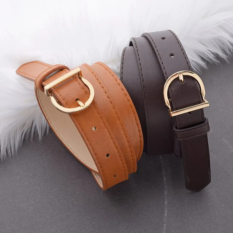 Women's PU Leather Belt Soft Pin Buckle Fashion - Smarsty