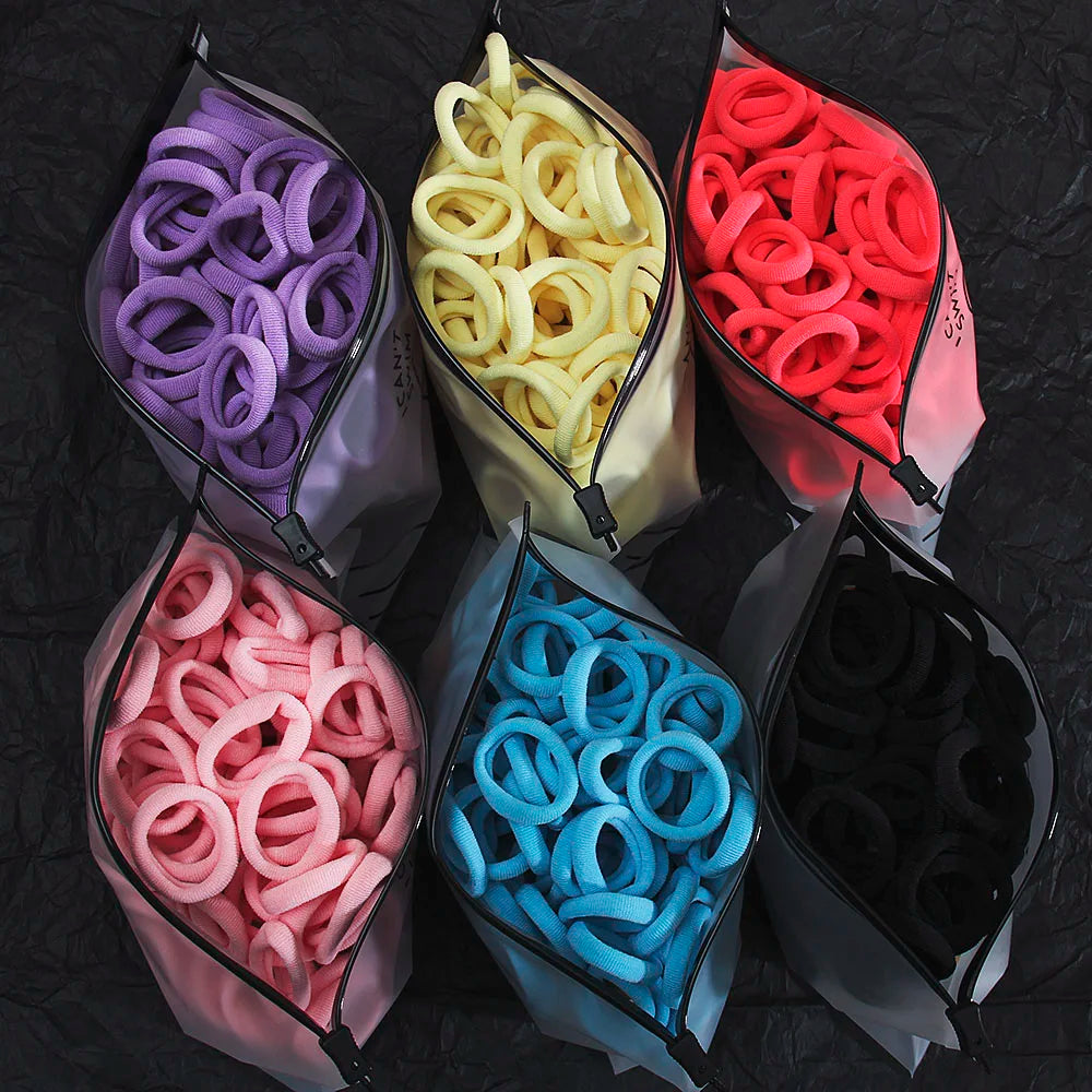50 Pack Seamless Hair Ties Gentle No Damage Elastic - Smarsty