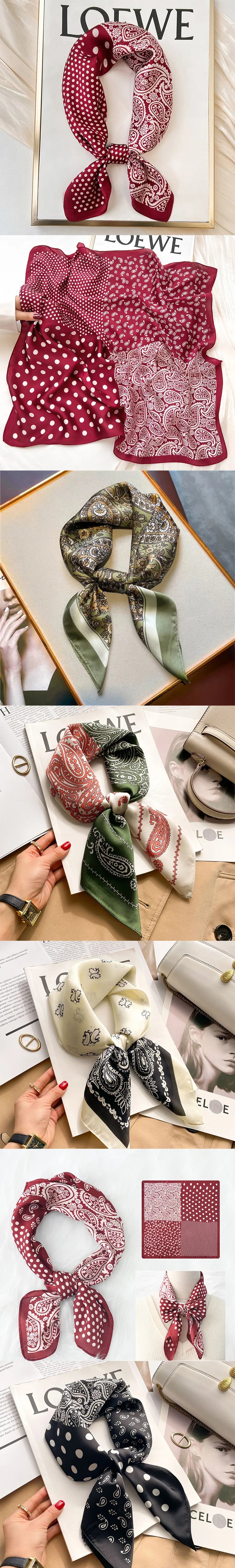 Luxury Women's Silk Scarf Square Neckerchief for Summer - Smarsty