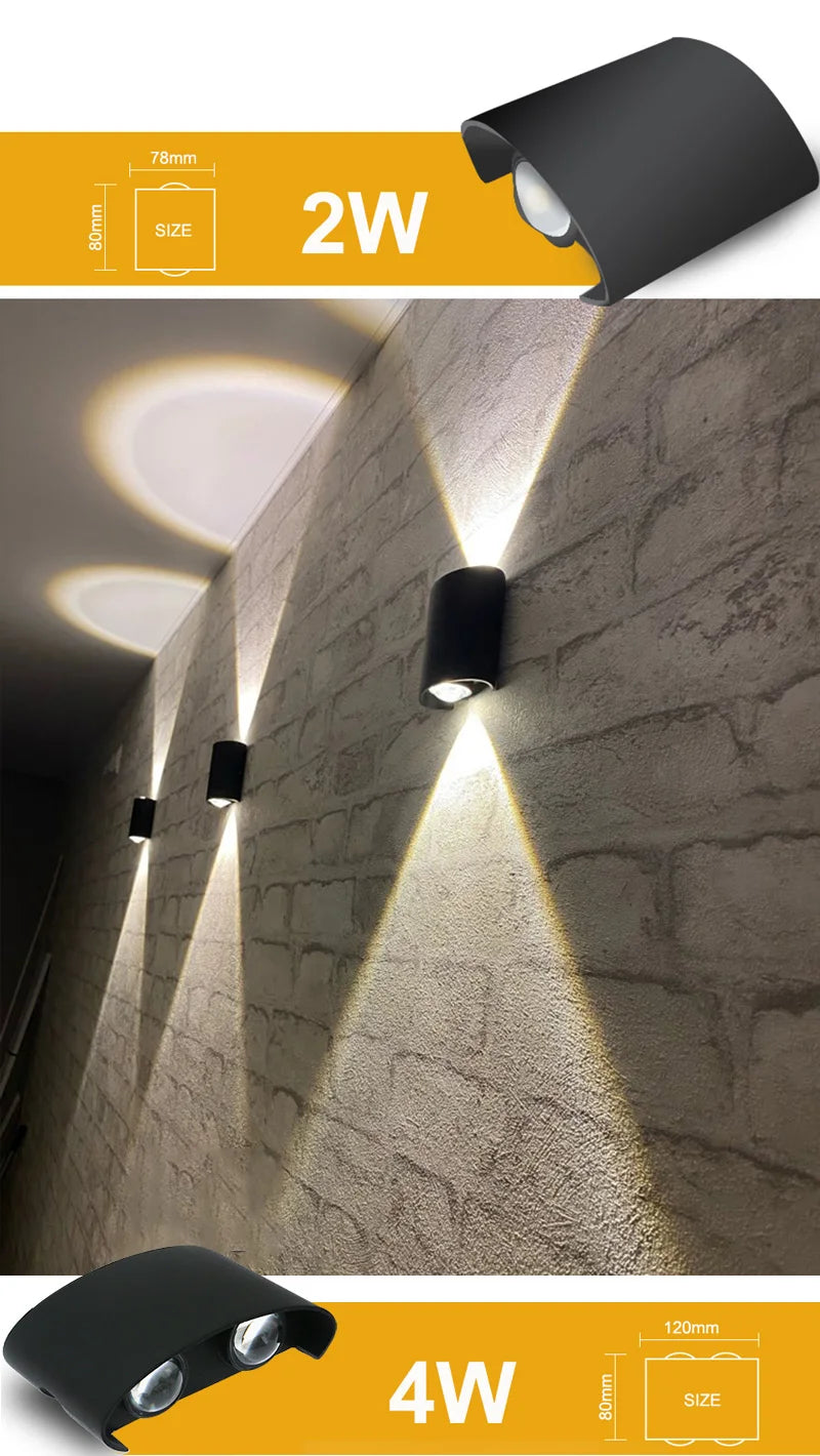Waterproof Aluminum LED Wall Lamp for Indoor and Outdoor Use - Smarsty