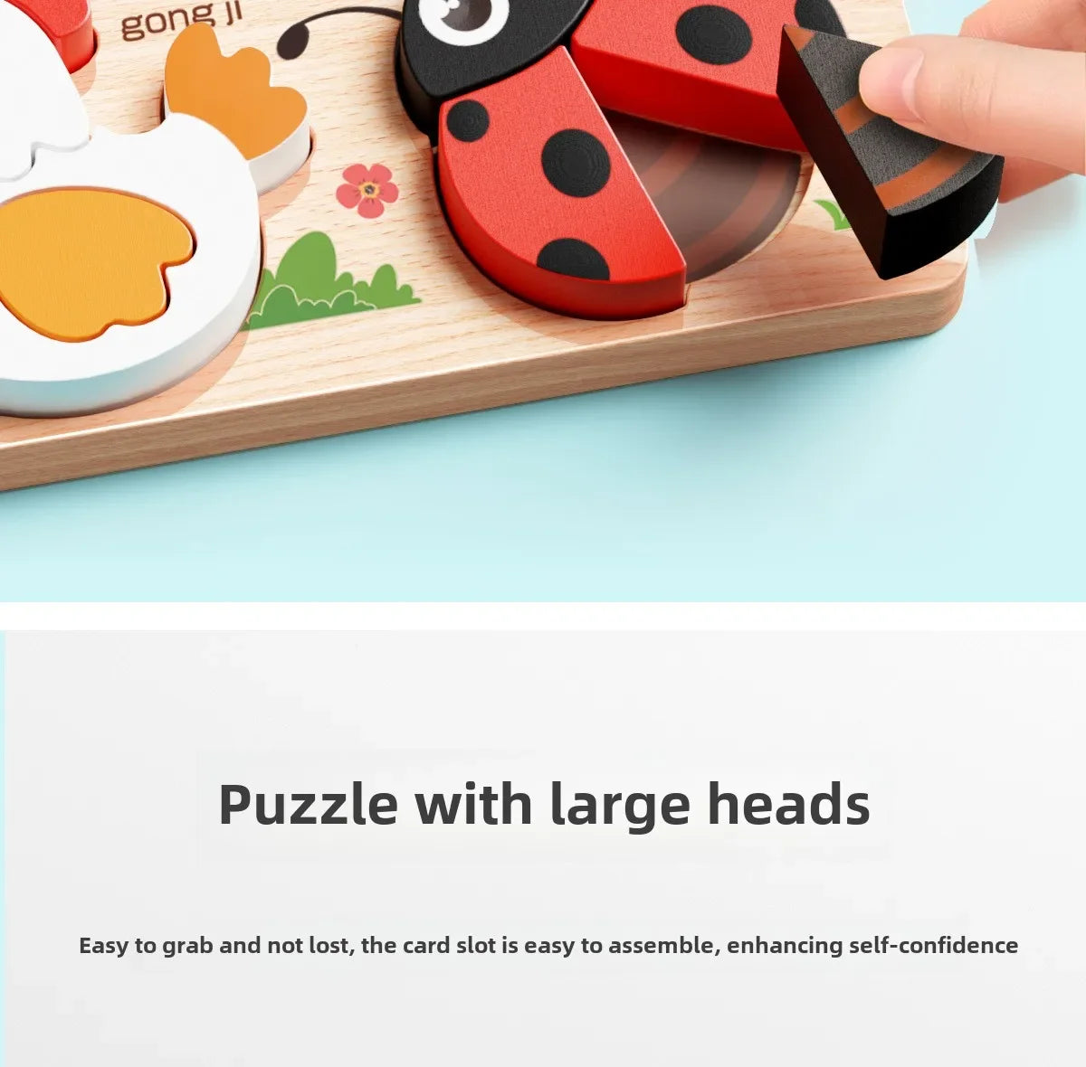 Montessori Cartoon 3D Wooden Puzzle Animal Traffic Jigsaw Toys for Kids Early Learning Educational Cognitive Game Children Gifts by Smarsty