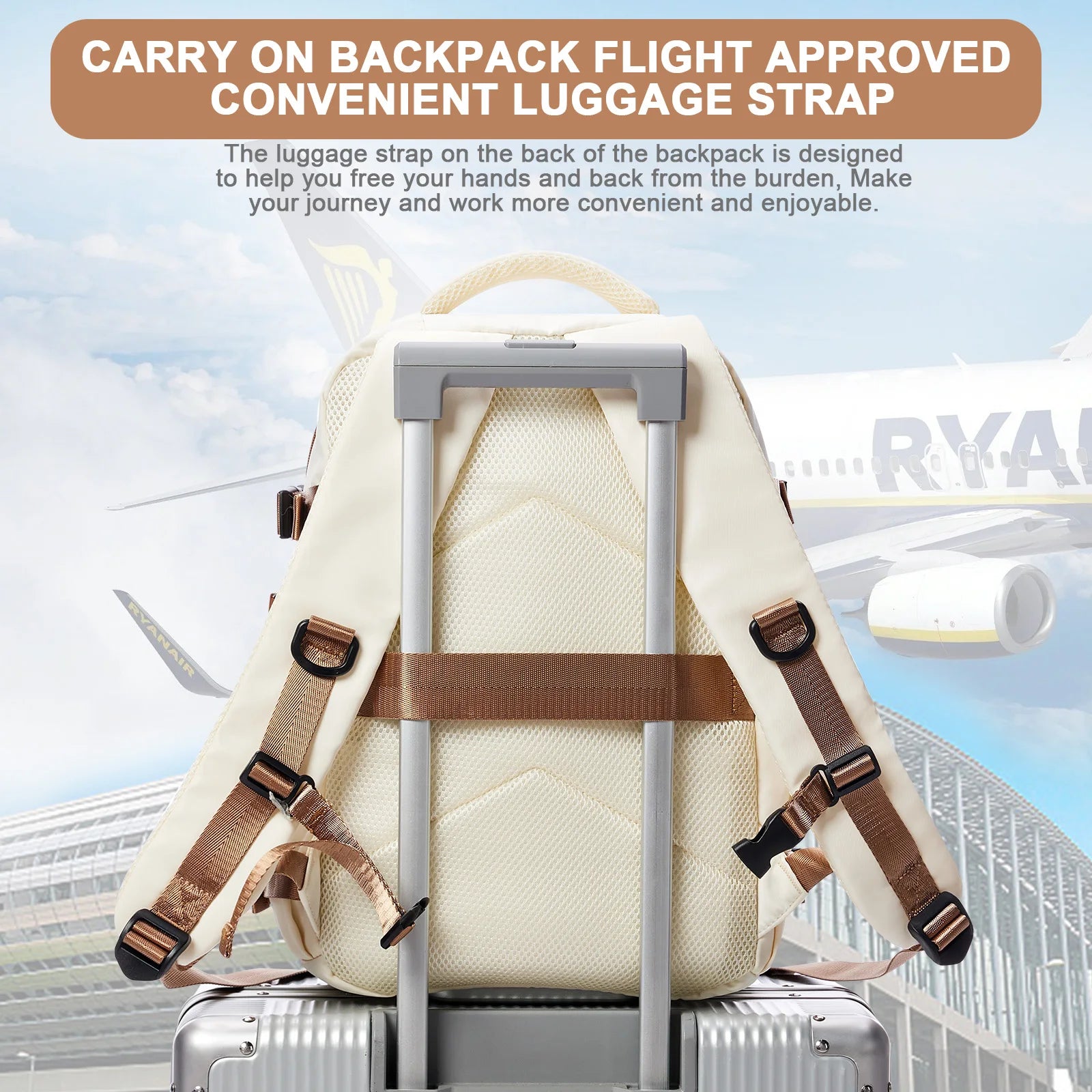 Cabin Airplane Travel Backpack 40x30x20, Hand Luggage Cabin Backpack Wizzair 40x30x20 Carry-Ons Men Women 15.6 inch Laptop Bags - Smarsty