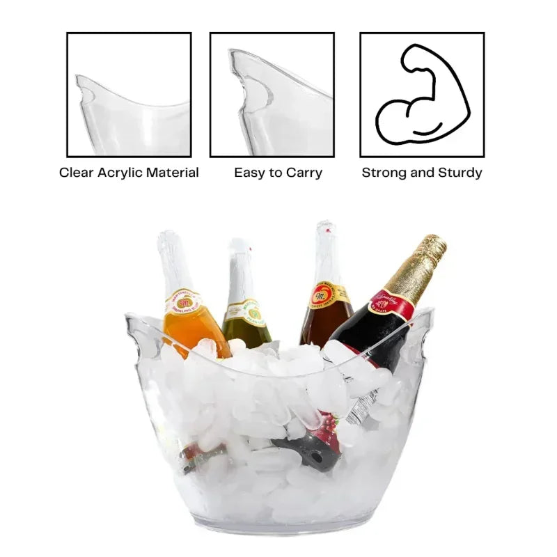 Transparent Ice Cube Storage Bucket for Beer and Wine - Smarsty