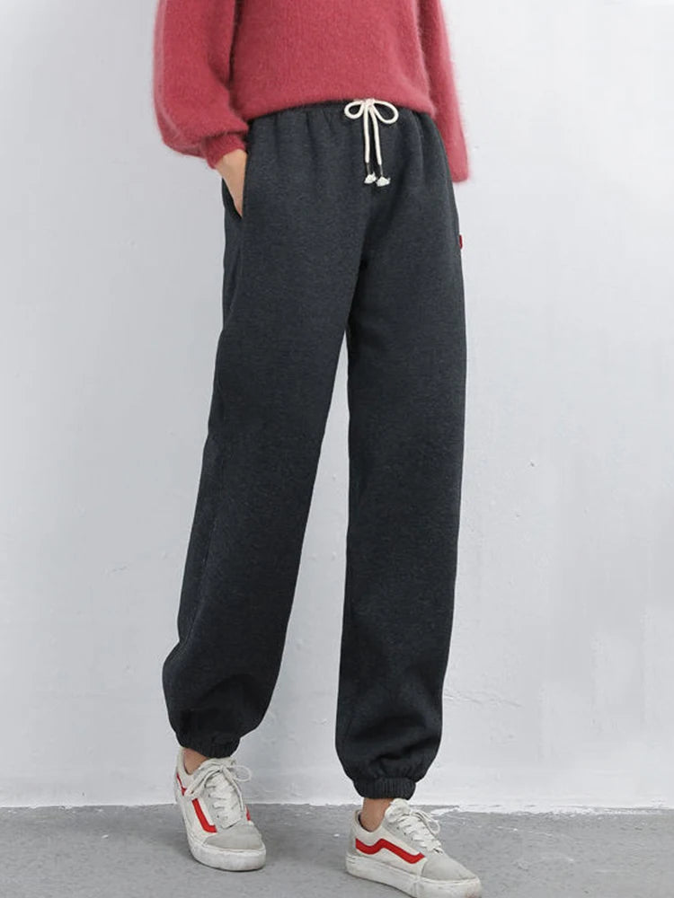 Women Winter Warm Leggings Thick Trousers Warm Fleece Plus Size Long Thicken Pants Fashion Casual Soild Color Leggings - Smarsty
