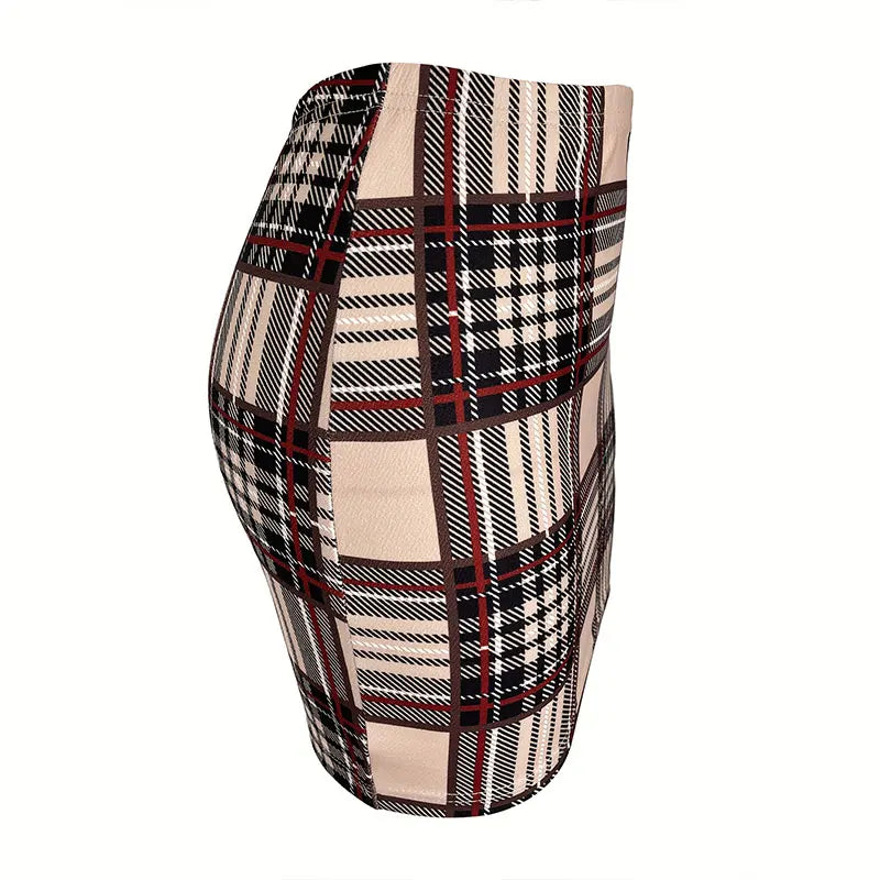Plaid Skirt Sexy Micro Skirt Offiece Lady Red Green Elegant Pencil Mini Skirts Streetwear High Waist Lady Short Skirt for Women - Smarsty