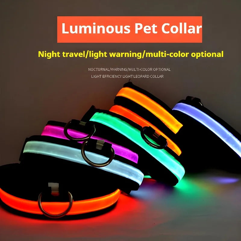 LED Nylon Dog Collar for Night Safety and Visibility - Smarsty