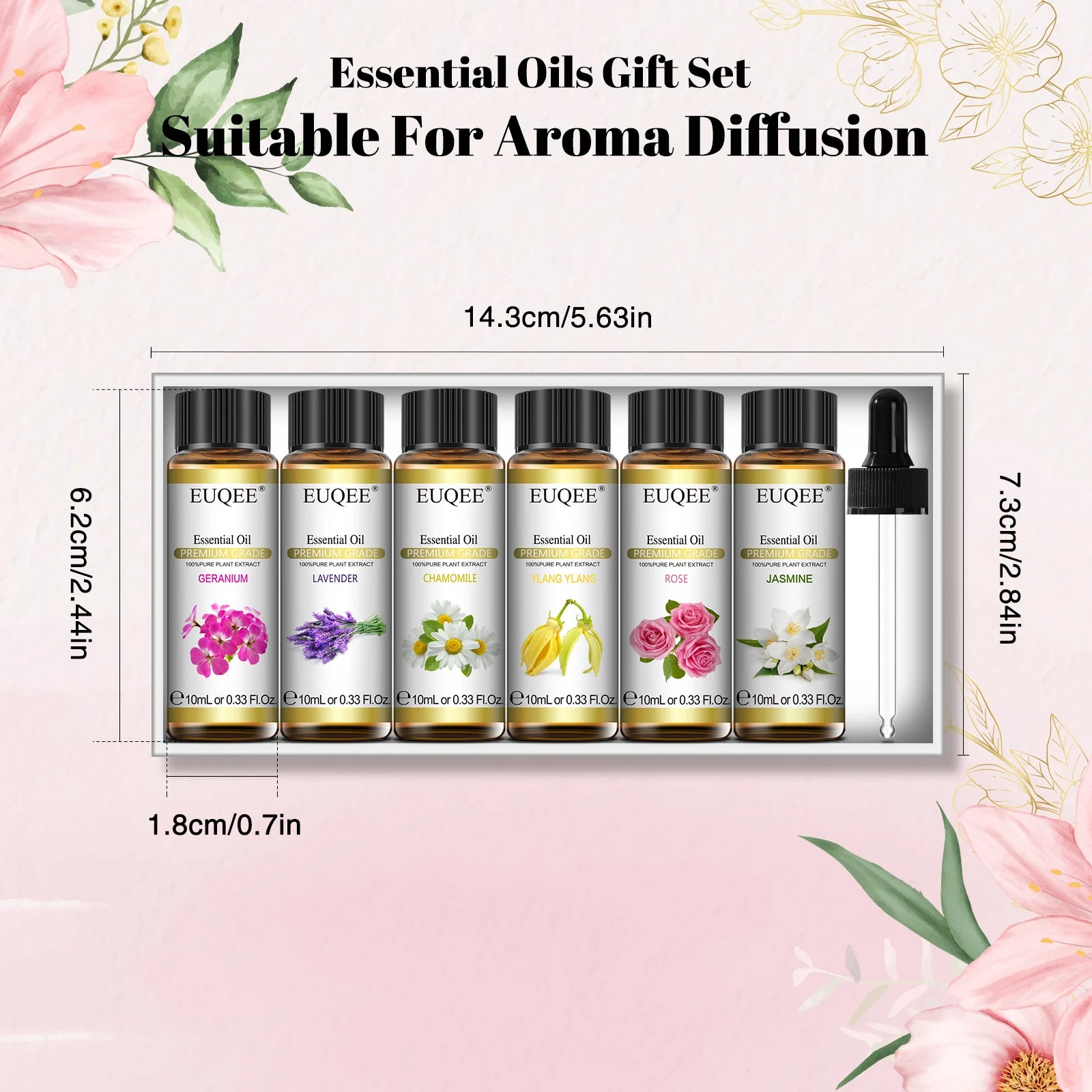 EUQEE Floral Essential Oils Set for Aromatherapy Diffusion - Smarsty