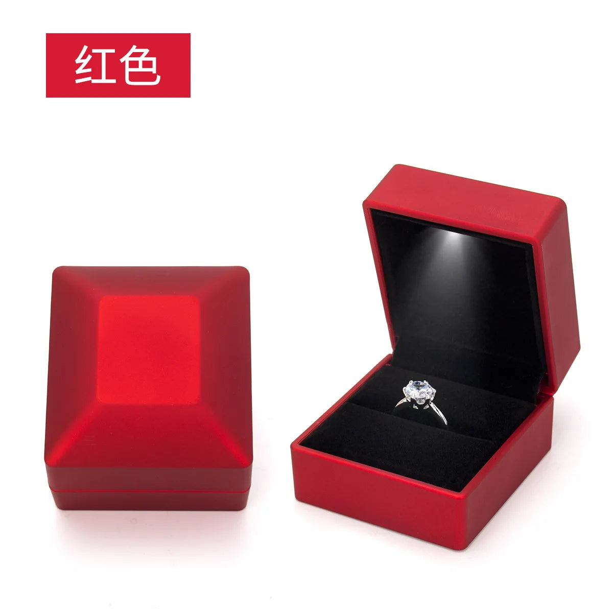 LED Illuminated Ring Box with Velvet Display Finish - Smarsty