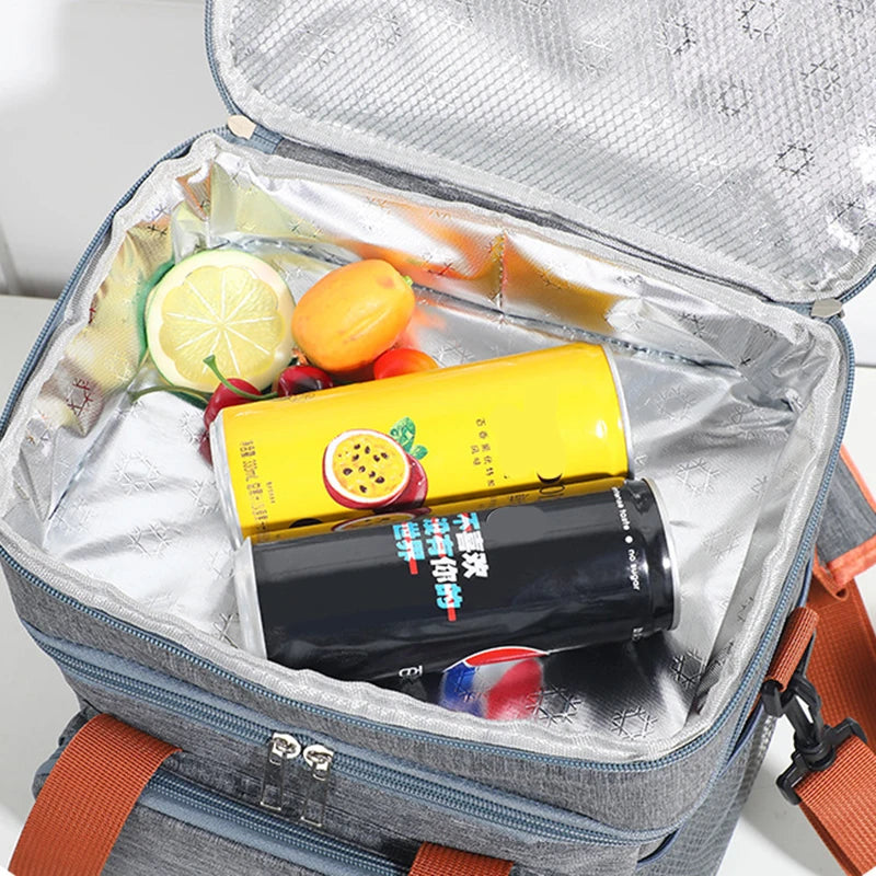 Double Layer Leakproof Lunch Bag Large Capacity Insulation - Smarsty