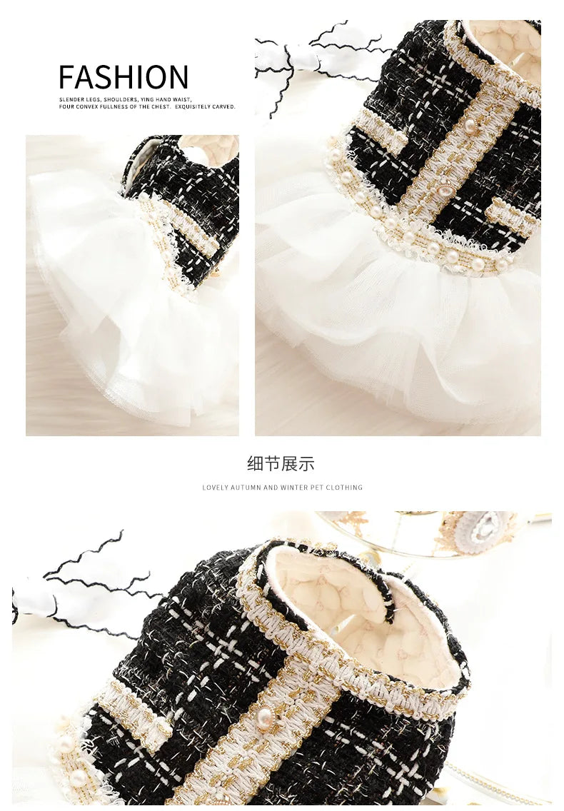 Luxury Cotton Dog Lace Dress with Tutu Skirt - Smarsty