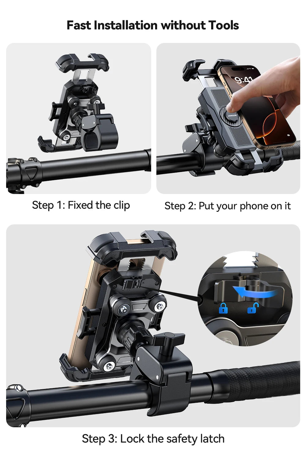 Motorcycle Phone Mount Anti Vibration Handlebar Holder - Smarsty