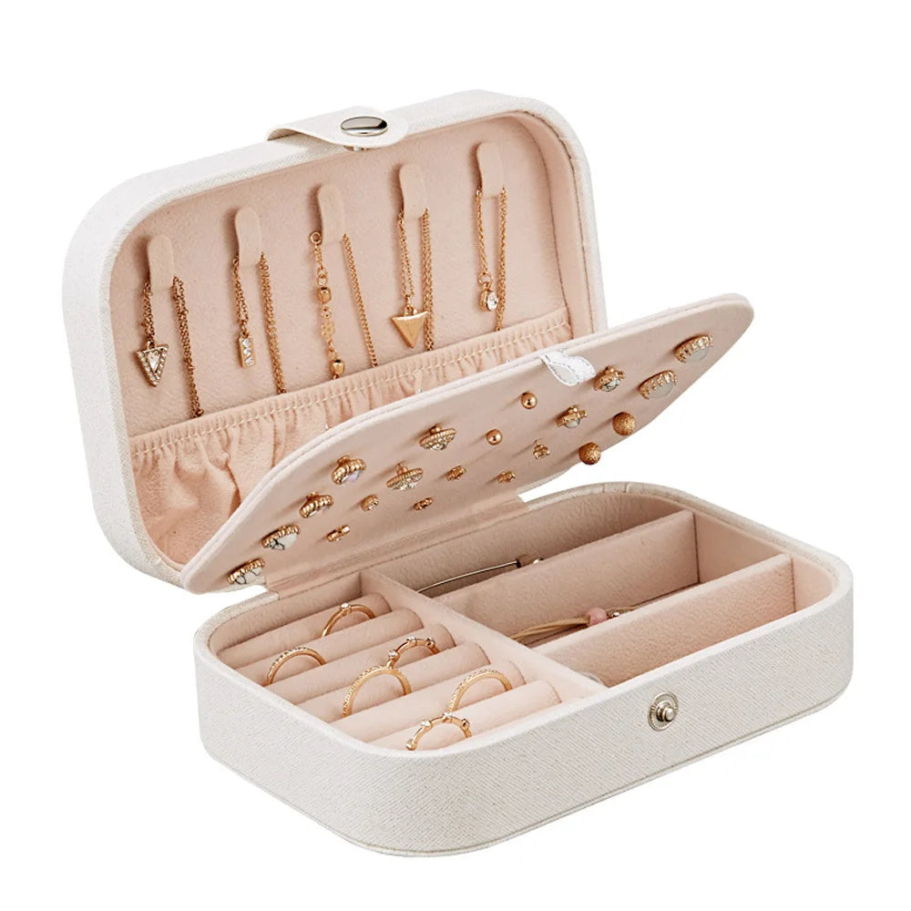 Portable Jewelry Organizer Case with Zipper Closure - Smarsty