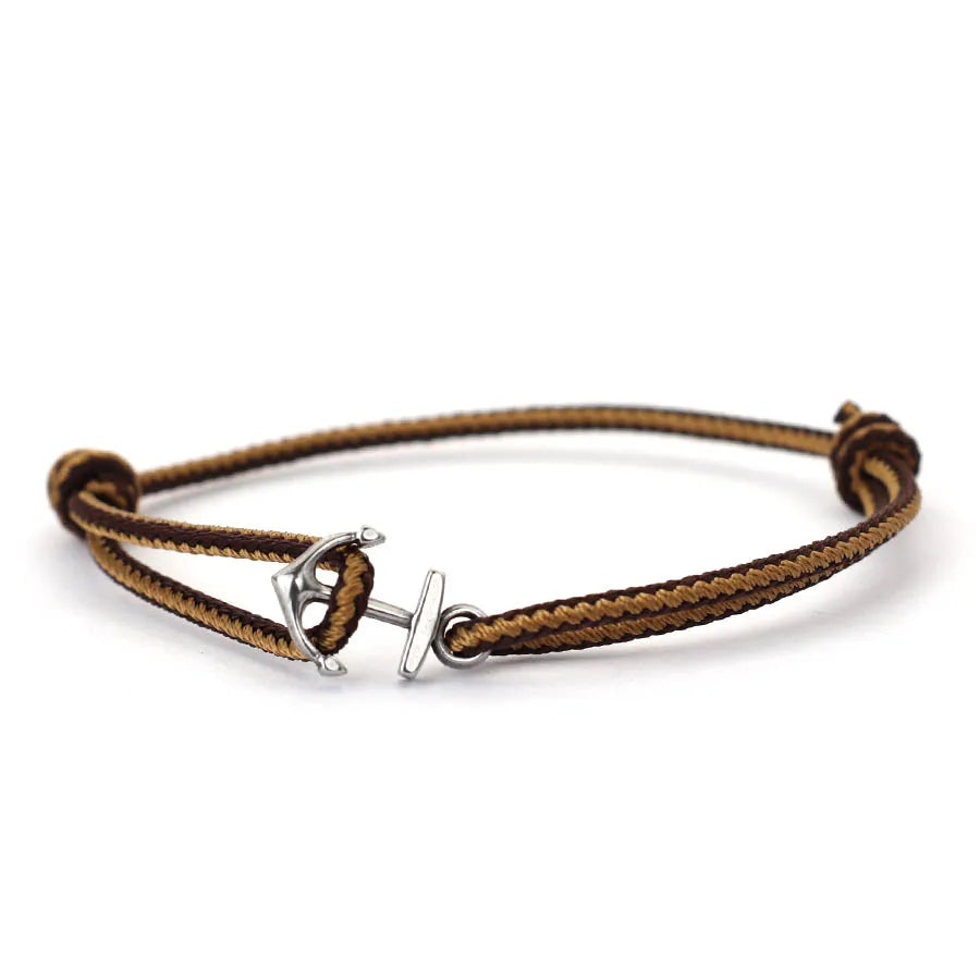 Men's Anchor Bracelet Adjustable Marine Rope Jewelry - Smarsty