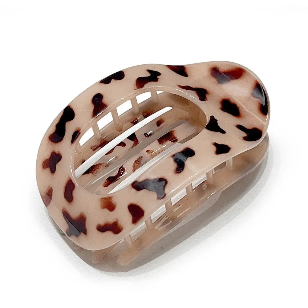 Fashion Leopard Oval Hair Claw Clip for Women - Smarsty
