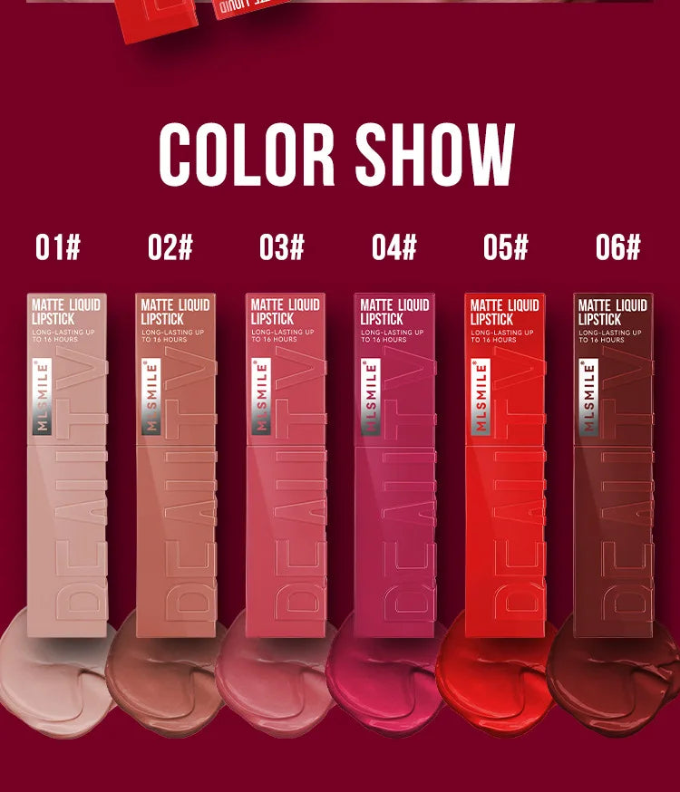 MLSMILE Waterproof Velvet Satin Lip Glaze Liquid - Smarsty