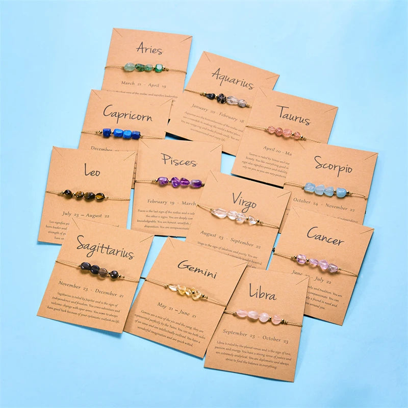 12 Constellation Natural Stone Beads Bracelets for Zodiac Signs - Smarsty