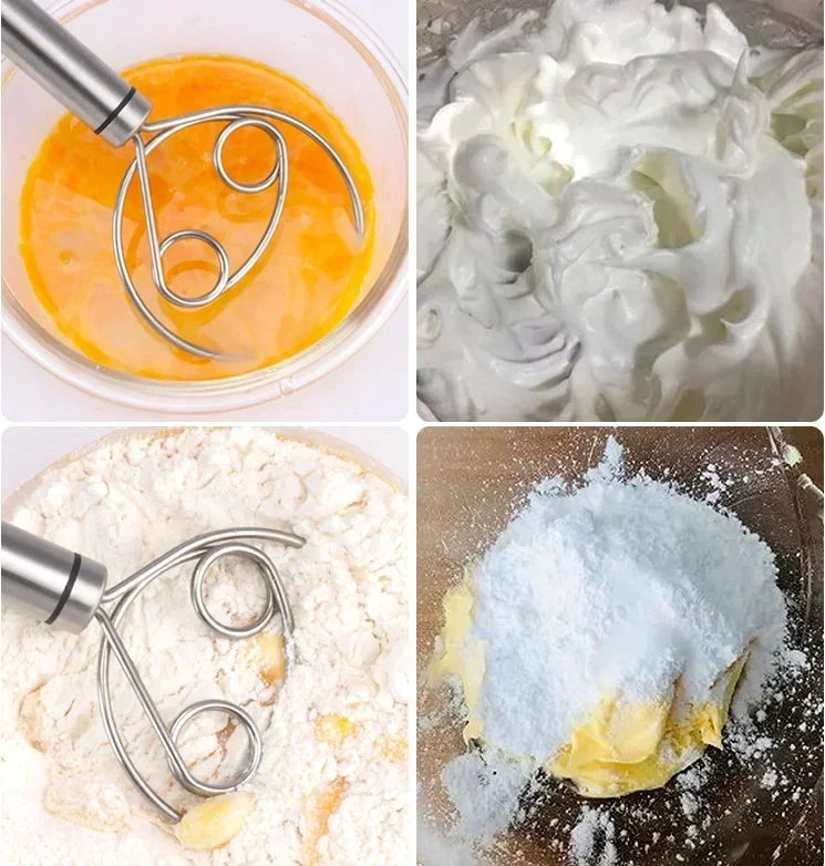 Danish Dough Whisk with Wooden Handle for Easy Mixing - Smarsty