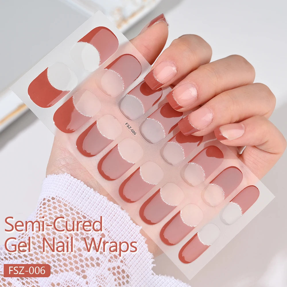 Long-Lasting Semi-Cured Gel Nail Stickers for Easy Application - Smarsty