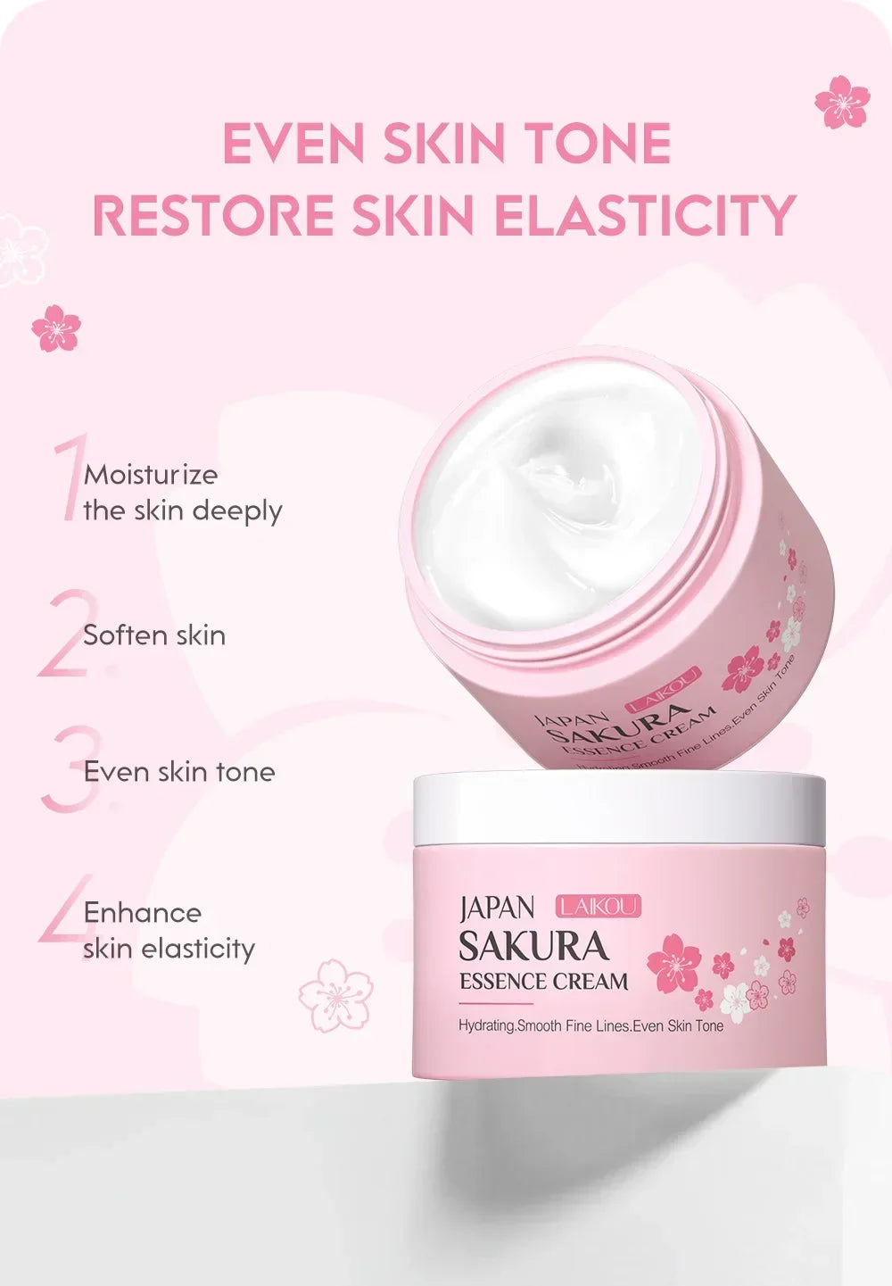 LAIKOU Japan Sakura Face Cream for Smooth Radiant Skin - Smarsty
