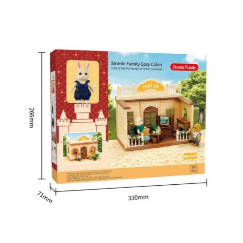 New Simulation Room Forest Family Small West House Rabbit Animal Model Girl Doll House Furniture Double Storey Villa Toys Gifts by Smarsty